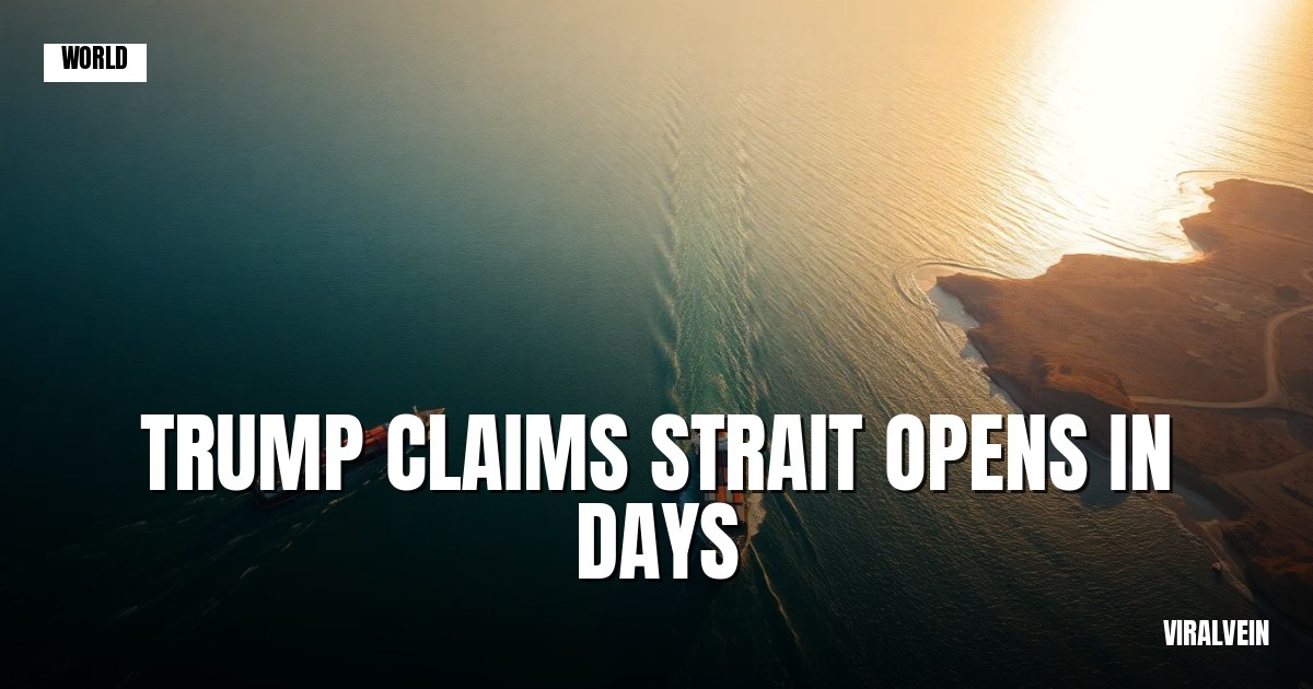 Trump claims Strait of Hormuz could open in days if Iran deal gets done